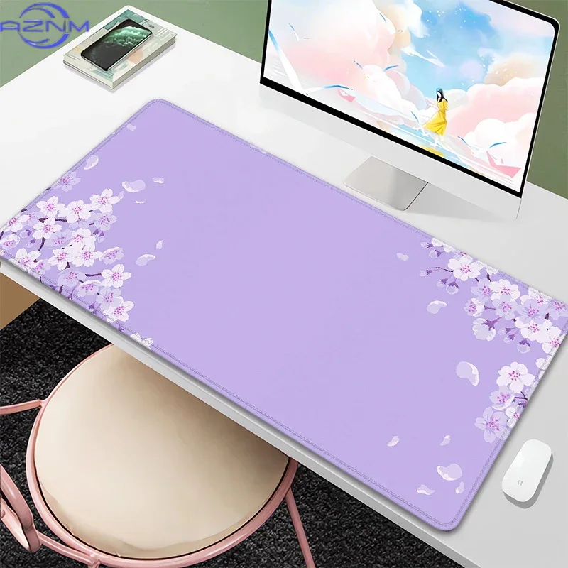 Tradescantia Purple - Purple Blossom Deskmat Cute Pastel Purple